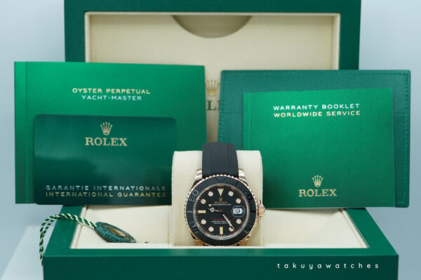 Rolex 126655 YACHTMASTER EVEROSE GOLD OYSTERFLEX 40MM 2021 WARRANTY FULL SET - Image 2