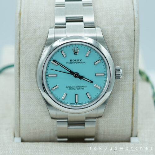 BRAND NEW Rolex 277200 OYSTER PERPETUAL TIFFANY TURQUOISE DIAL 2025 STICKERS FULL SET