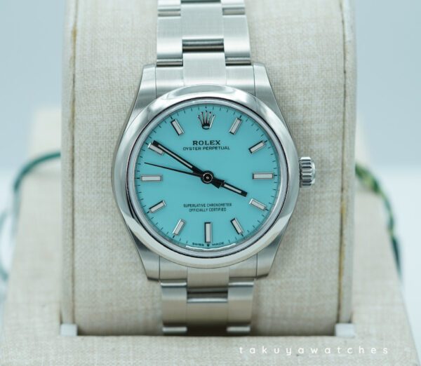 BRAND NEW Rolex 277200 OYSTER PERPETUAL TIFFANY TURQUOISE DIAL 2025 STICKERS FULL SET