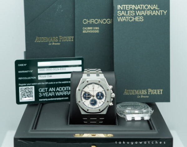 Audemars PIGUET ROYAL OAK CHRONO 26315ST BLUE SILVER DIAL 38MM 2022 FULL SET - Image 2