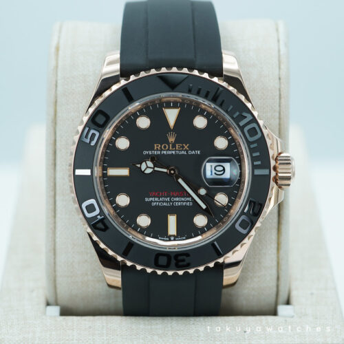 Rolex 126655 YACHTMASTER EVEROSE GOLD OYSTERFLEX 40MM 2021 WARRANTY FULL SET