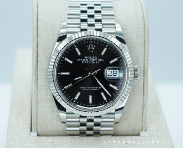 Rolex 126234 DATEJUST 36 FLUTED BEZEL BLACK DIAL JUBILEE BAND 2025 FULL SET