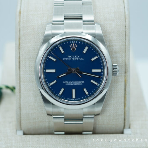 BRAND NEW Rolex 124200 OYSTER PERPETUAL 34 MED BLUE DIAL NEW 2025 MODEL FULL SET