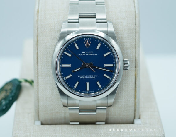 BRAND NEW Rolex 124200 OYSTER PERPETUAL 34 MED BLUE DIAL NEW 2025 MODEL FULL SET