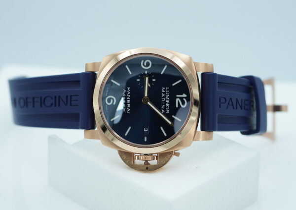 Panerai PAM 1112 LUMINOR MARINA ROSE GOLD BLUE DIAL 2025 WARRANTY FULL SET - Image 9