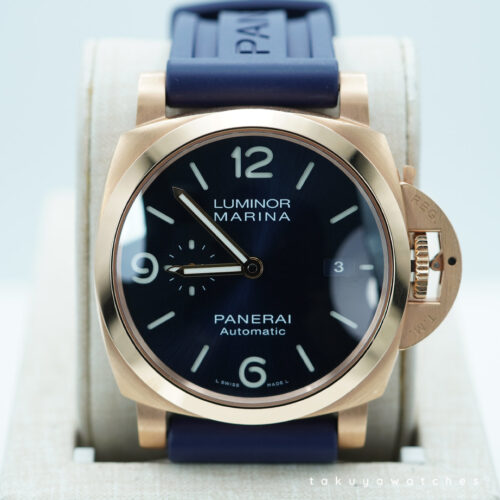 Panerai PAM 1112 LUMINOR MARINA ROSE GOLD BLUE DIAL 2025 WARRANTY FULL SET