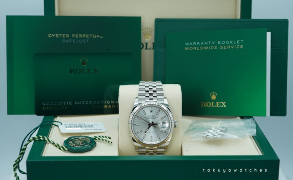 Rolex 126234 DATEJUST 36 FLUTED BEZEL SILVER DIAL JUBILEE BAND 2025 WARRANTY FULL SET - Image 2