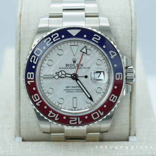 Rolex 126719BLRO GMT MASTER 2 WHITE GOLD PEPSI METEORITE DIAL 2022 WARRANTY FULL SET