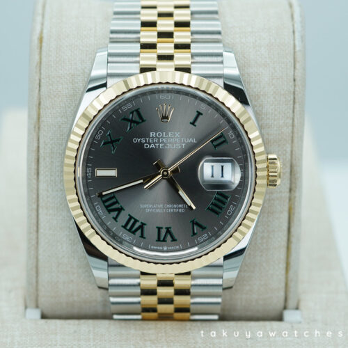 BRAND NEW Rolex 126233 DATEJUST 36 18K YG STEEL WIMBLEDON DIAL JUBILEE 2025 FULL SET