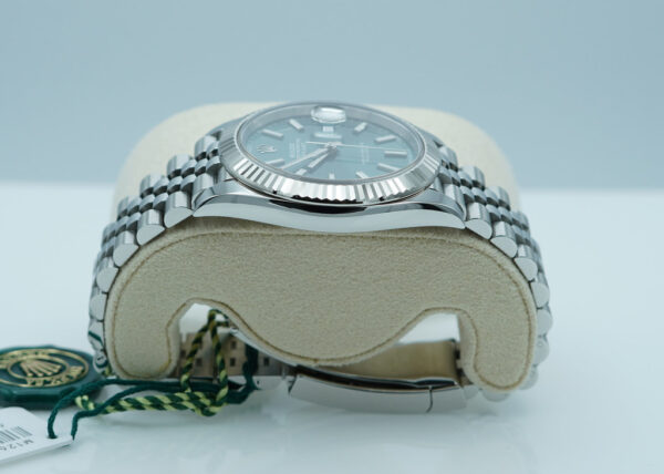 NEW Rolex 126334 DATEJUST 41 FLUTED BEZEL MINT GREEN DIAL JUBILEE BAND 2024 FULL SET - Image 3