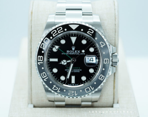 Rolex 126710GRNR GMT MASTER II BLACK GREY BEZEL OYSTER BAND 2024 WARRANTY FULL SET
