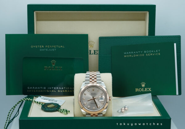 Rolex 126331 DATEJUST 41 ROSE GOLD STEEL SUNDUST DIAMOND DIAL JUBILEE BAND 2025 FULL SET - Image 2