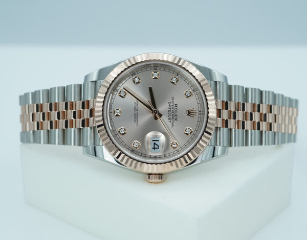 Rolex 126331 DATEJUST 41 ROSE GOLD STEEL SUNDUST DIAMOND DIAL JUBILEE BAND 2025 FULL SET - Image 10