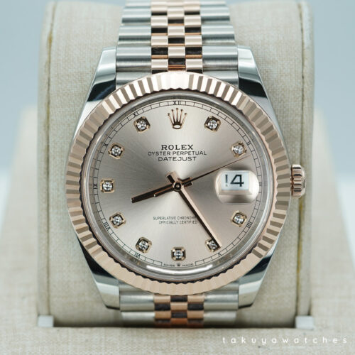 Rolex 126331 DATEJUST 41 ROSE GOLD STEEL SUNDUST DIAMOND DIAL JUBILEE BAND 2025 FULL SET