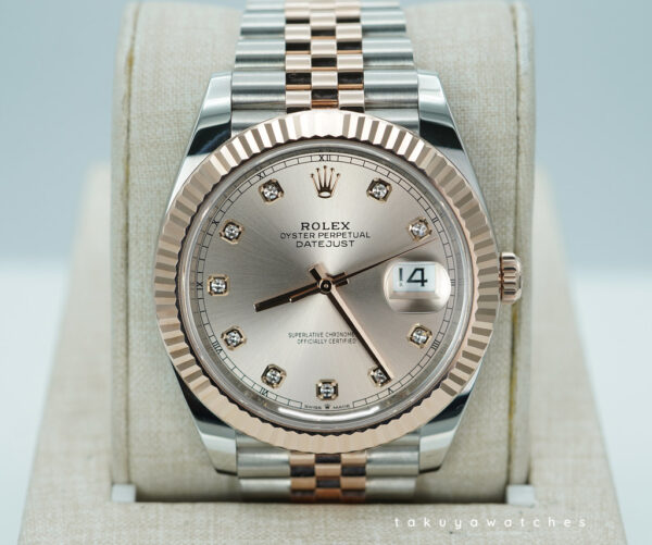 Rolex 126331 DATEJUST 41 ROSE GOLD STEEL SUNDUST DIAMOND DIAL JUBILEE BAND 2025 FULL SET