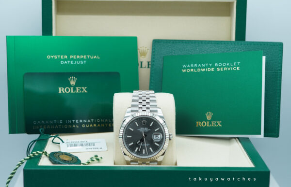 Rolex 126334 DATEJUST 41 FLUTED BEZEL SLATE DIAL JUBILEE BAND 2025 FULL SET - Image 2