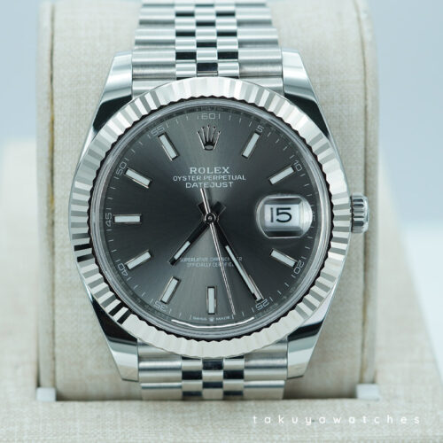 Rolex 126334 DATEJUST 41 FLUTED BEZEL SLATE DIAL JUBILEE BAND 2025 FULL SET