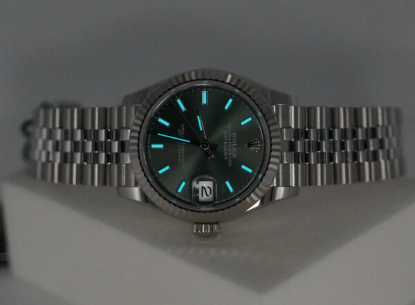 BRAND NEW Rolex 278274 DATEJUST 31 FLUTED BEZEL MINT GREEN DIAL JUBILEE 2025 FULL SET - Image 11