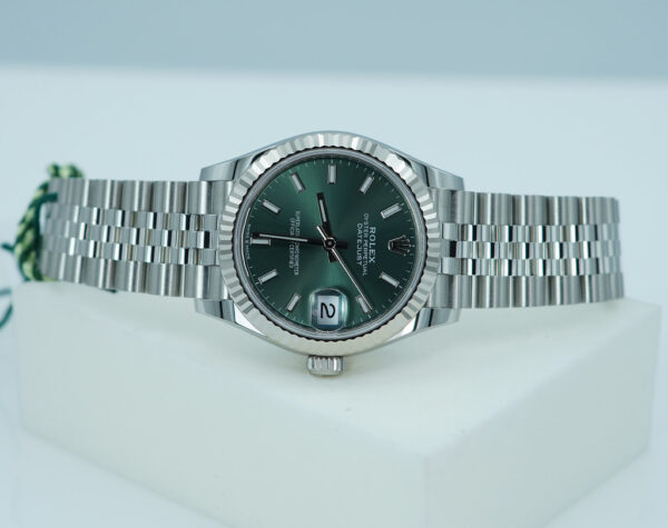 BRAND NEW Rolex 278274 DATEJUST 31 FLUTED BEZEL MINT GREEN DIAL JUBILEE 2025 FULL SET - Image 9
