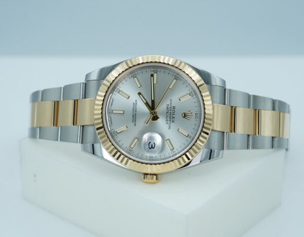 Rolex 126333 DATEJUST 41 18K YELLOW GOLD STEEL SILVER DIAL FULL SET - Image 9