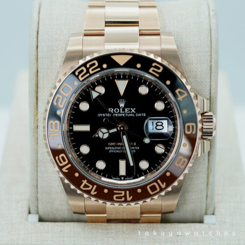 Rolex 126715CHNR GMT MASTER II 18K ROSE GOLD ROOTBEER CERAMIC 2021 WARRANTY FULL SET