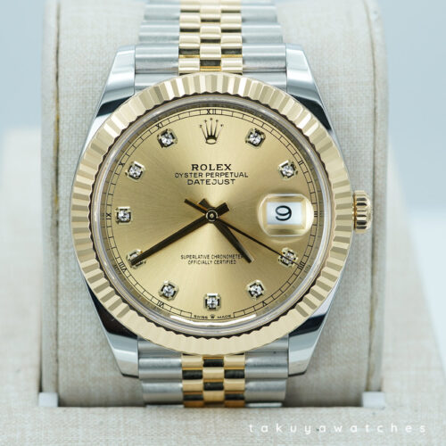 Rolex 126333 DATEJUST 41 YELLOW GOLD STEEL CHAMPAGNE DIAMOND DIAL JUBILEE BAND 2024 FULL SET