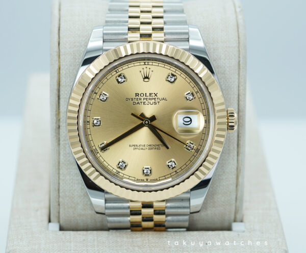 Rolex 126333 DATEJUST 41 YELLOW GOLD STEEL CHAMPAGNE DIAMOND DIAL JUBILEE BAND 2024 FULL SET