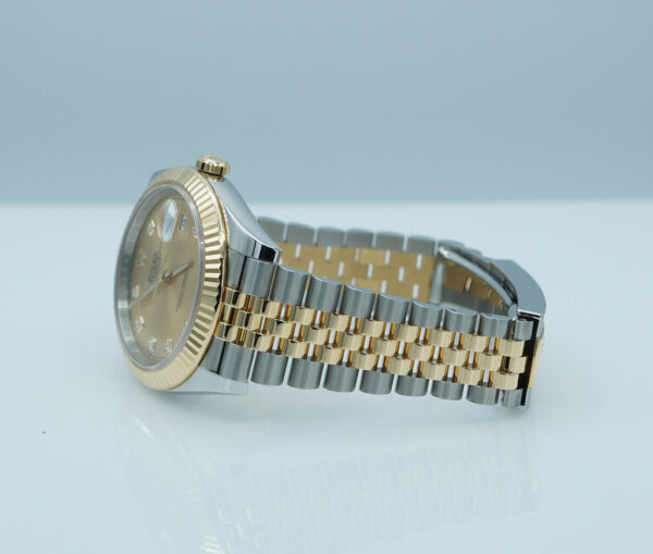 Rolex 126333 DATEJUST 41 YELLOW GOLD STEEL CHAMPAGNE DIAMOND DIAL JUBILEE BAND 2024 FULL SET - Image 5