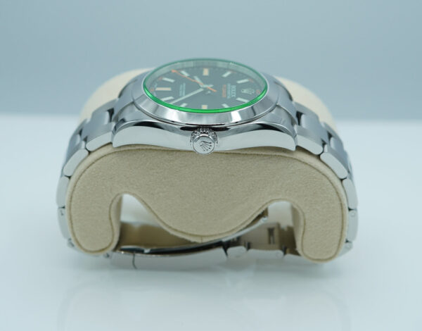 Rolex 116400GV MILGAUSS GREEN CRYSTAL BLACK DIAL 2018 FULL SET - Image 4