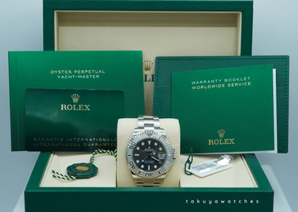 Rolex 268622 YACHTMASTER PLATINUM BEZEL SLATE DIAL 37MM 2025 WARRANTY FULL SET - Image 2