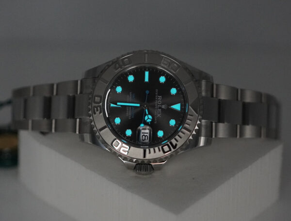 Rolex 268622 YACHTMASTER PLATINUM BEZEL SLATE DIAL 37MM 2025 WARRANTY FULL SET - Image 11