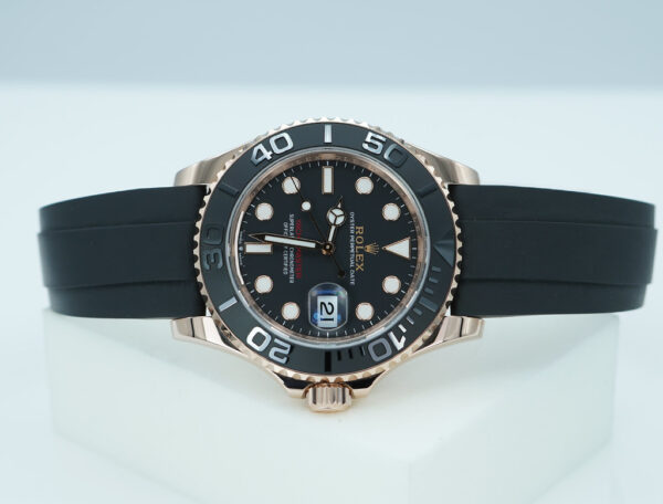 Rolex 126655 YACHTMASTER 18K ROSE GOLD OYSTERFLEX 40MM 2024 WARRANTY FULL SET - Image 9
