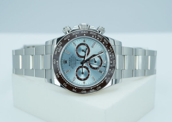 Rolex 126506 DAYTONA PLATINUM ICE BLUE BAGUETTE DIAL NEW MODEL 2024 WARRANTY FULL SET - Image 10