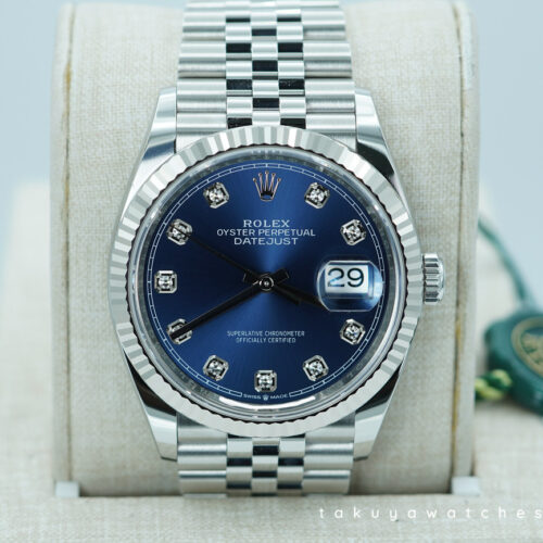 BRAND NEW Rolex 126234 DATEJUST 36 FLUTED BEZEL BLUE DIAMOND DIAL JUBILEE BAND 2025 FULL SET