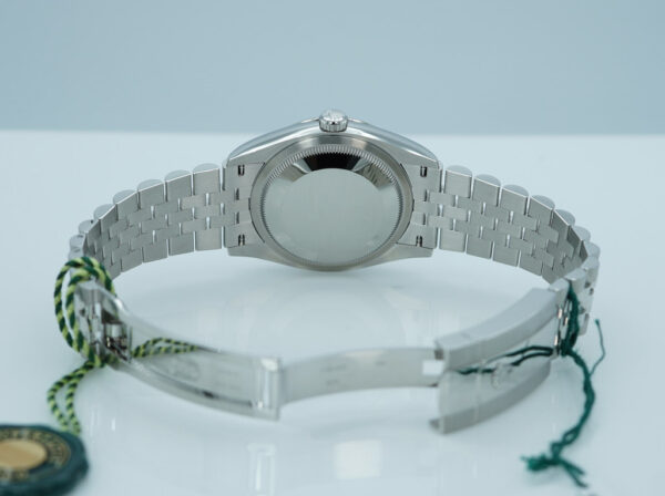 BRAND NEW Rolex 126234 DATEJUST 36 FLUTED BEZEL BLUE DIAMOND DIAL JUBILEE BAND 2025 FULL SET - Image 8