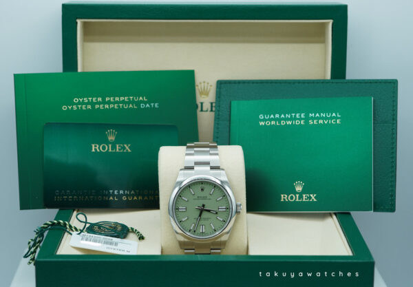 Rolex 134300 OYSTER PERPETUAL 41 PISTACHIO DIAL 2025 WARRANTY FULL