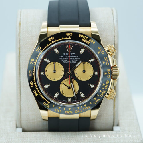 Rolex 116518LN DAYTONA YELLOW GOLD PAUL NEWMAN OYSTERFLEX BAND 2023 WARRANTY FULL SET