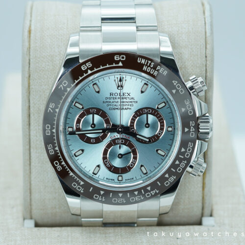 Rolex 116506 PLATINUM COSMOGRAPH DAYTONA ICE BLUE DIAL 2021 SERVICED WARRANTY FULL SET