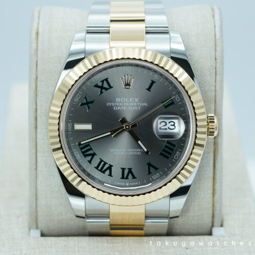 Rolex 126333 DATEJUST 41 YELLOW GOLD STEEL WIMBLEDON DIAL 2024 WARRANTY FULL SET