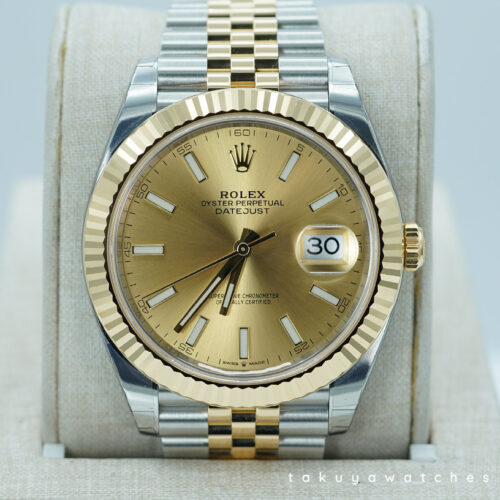 Rolex 126333 DATEJUST 41 YELLOW GOLD STEEL CHAMPAGNE DIAL JUBILEE BAND 2023 FULL SET