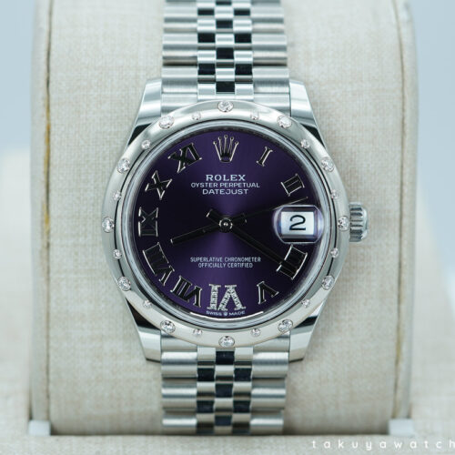 BRAND NEW  Rolex 278344RBR DATEJUST 31 DIAMOND BEZEL AUBERGINE DIAL JUBILEE BAND 2025 FULL SET