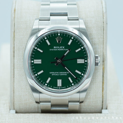 Rolex 126000 OYSTER PERPETUAL 36 GREEN DIAL 2023 WARRANTY FULL SET
