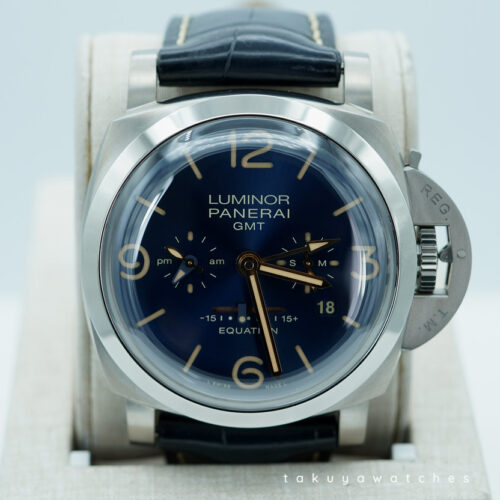 PANERAI PAM 670 LUMINOR EQUATION of TIME GMT 8 DAYS TITANIO BLUE DIAL FULL SET