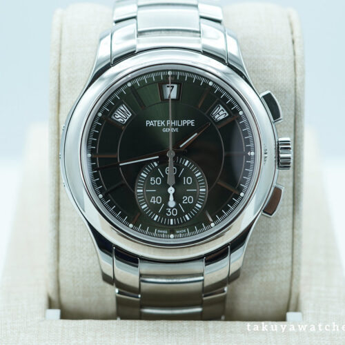 Patek PHILIPPE 5905/1A ANNUAL CALENDAR CHRONOGRAPH OLIVE GREEN DIAL 2021 FULL SET