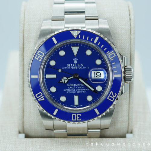 Rolex 116619LB SUBMARINER SMURF 18K WHITE GOLD BLUE DIAL BEZEL 2016 FULL SET