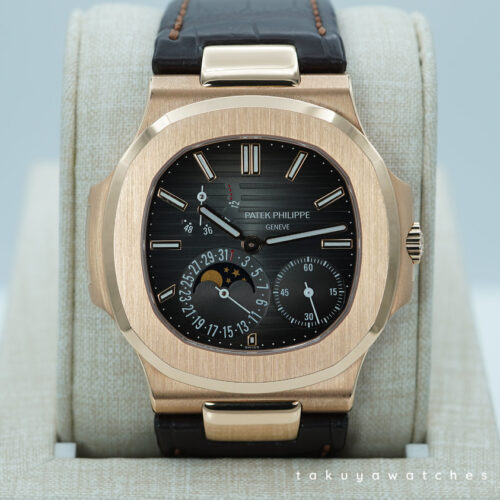 Patek PHILIPPE 5712R NAUTILUS MOONPHASE ROSE GOLD GREY DIAL 2017 BOXES PAPERS