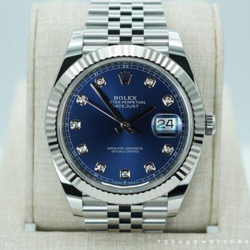 BRAND NEW Rolex 126334 DATEJUST 41 FLUTED BEZEL BLUE DIAMOND DIAL JUBILEE BAND 2025 FULL SET