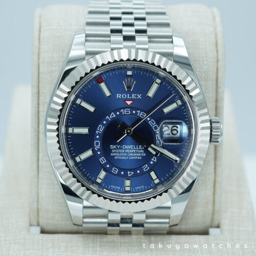 Rolex 326934 SKY-DWELLER BLUE DIAL JUBILEE BAND 2021 WARRANTY FULL SET