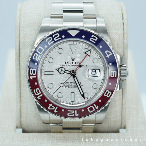 Rolex 126719BLRO GMT MASTER 2 WHITE GOLD PEPSI METEORITE DIAL 2022 WARRANTY FULL SET