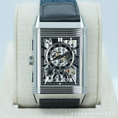 Jaeger-LeCoultre REVERSO TRIBUTE CHRONOGRAPH SKELETON BLUE DIAL 2024 WARRANTY EXTRA STRAP FULL SET